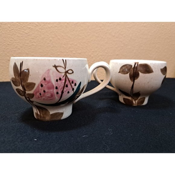 Red Wing Vintage Tampico Hand Painted Dinnerware Cup And Saucer Mid Century - Picture 4 of 5